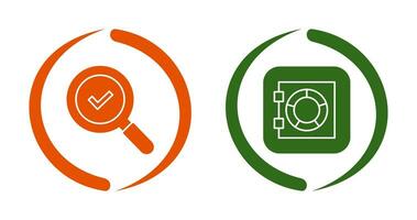 Magnifying Glass and Safe Box Icon vector