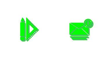 set square and mail Icon vector