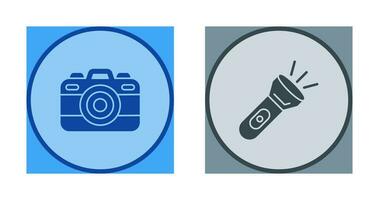 Camera and Flash Light Icon vector