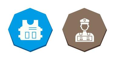 Police Vest and Police Man Icon vector