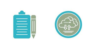 clipboard and cloud data  Icon vector