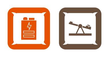 Battery and Seesaw Icon vector