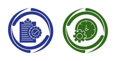 Check List and Time Setting Icon vector