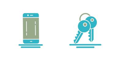 Mobile and key  Icon vector