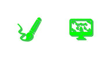 paint brush and desktop Icon vector