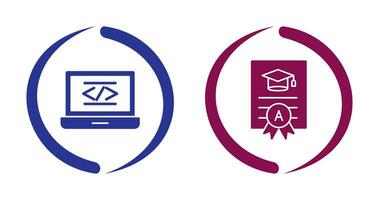 Coding and Report Card Icon vector
