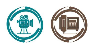 Movie camera and Telephone Icon vector