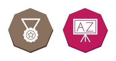 Medal and From A To Z Icon vector