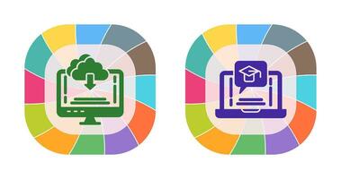 Download and E Learning Icon vector