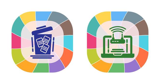 Delete and Wifi Icon vector