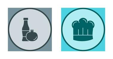 Tomato ketchup and Chef Hat Icon vector