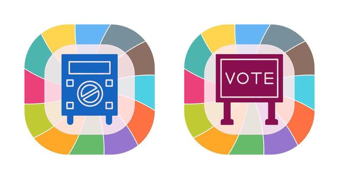 Protester and Billboard Icon vector