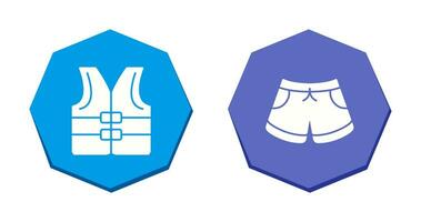 Life jacket and Swim Suit Icon vector