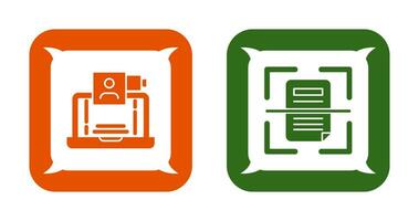 Video Call and Scan Icon vector