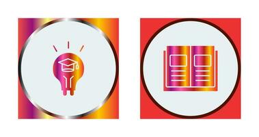 Light Bulb and Ebook Icon vector