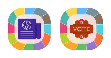 Newspaper and Vote  Icon vector