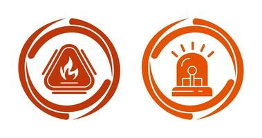 Caution Fire and Siren Icon vector