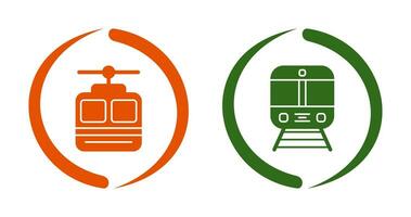 Cable car and Train Icon vector