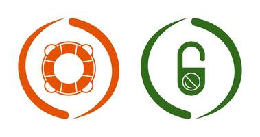 Life Preserver and Do Not Disturb Icon vector