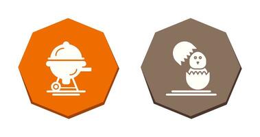 Barbecue and Chick Icon vector