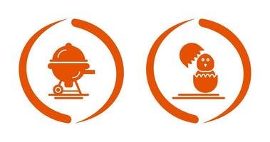 Barbecue and Chick Icon vector