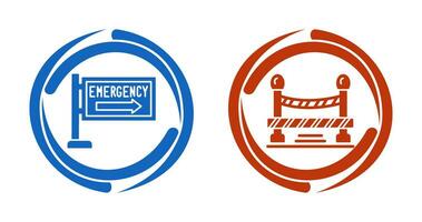 emergencia firmar y hacer no cruzar línea, icono vector