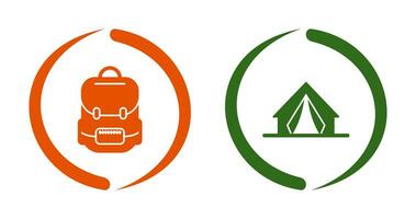 Bag and Camp Icon vector