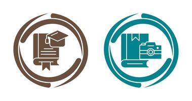 Graduation and Photography Icon vector