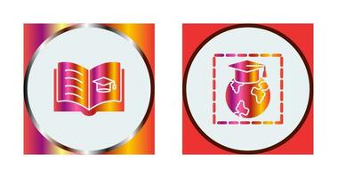 Open Book and Earth Icon vector