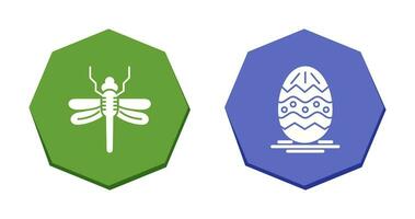 Dragonfly and Easter  Icon vector