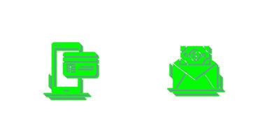 Cashless Payment and Mail Coin Icon vector