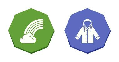 Rainbow and Raincoat Icon vector