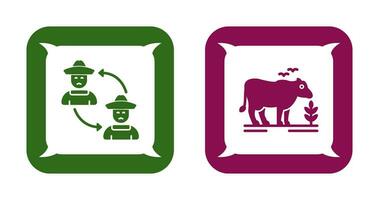 Connect and Cattle Icon vector