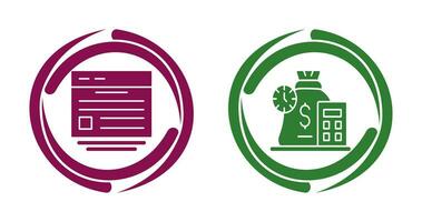 Website and Expense Icon vector