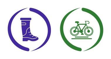 Rain Boots and Cycling Icon vector