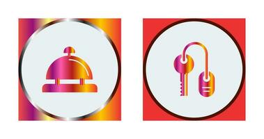 Room key and Desk Bell Icon vector