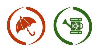 Umbrella and Watering  Icon vector