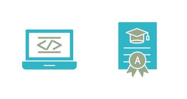 Coding and Report Card Icon vector