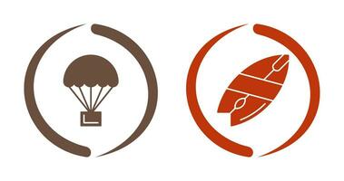 Parachute and Surfboard Icon vector