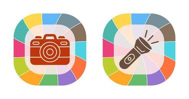 Camera and Flash Light Icon vector