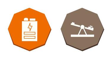 Battery and Seesaw Icon vector