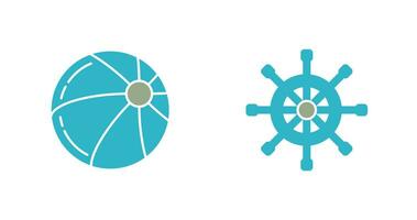 Beach Ball and Rudder Icon vector