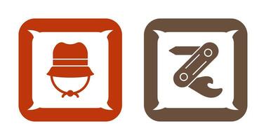 Camping Gas and Swiss Army Knife Icon vector