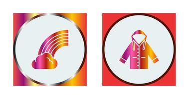 Rainbow and Raincoat Icon vector