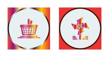 Picnic and Pinwheel Icon vector