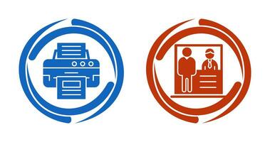 Printer and Cash Deposit Icon vector