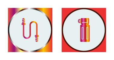 Jumping Rope and Thermos Icon vector