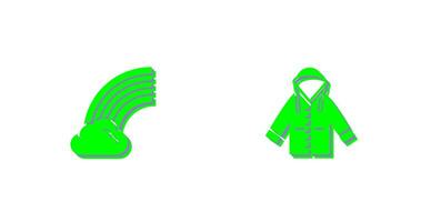 Rainbow and Raincoat Icon vector