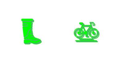 lluvia botas y ciclismo icono vector