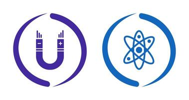 Atom and Magnet,attraction Icon vector